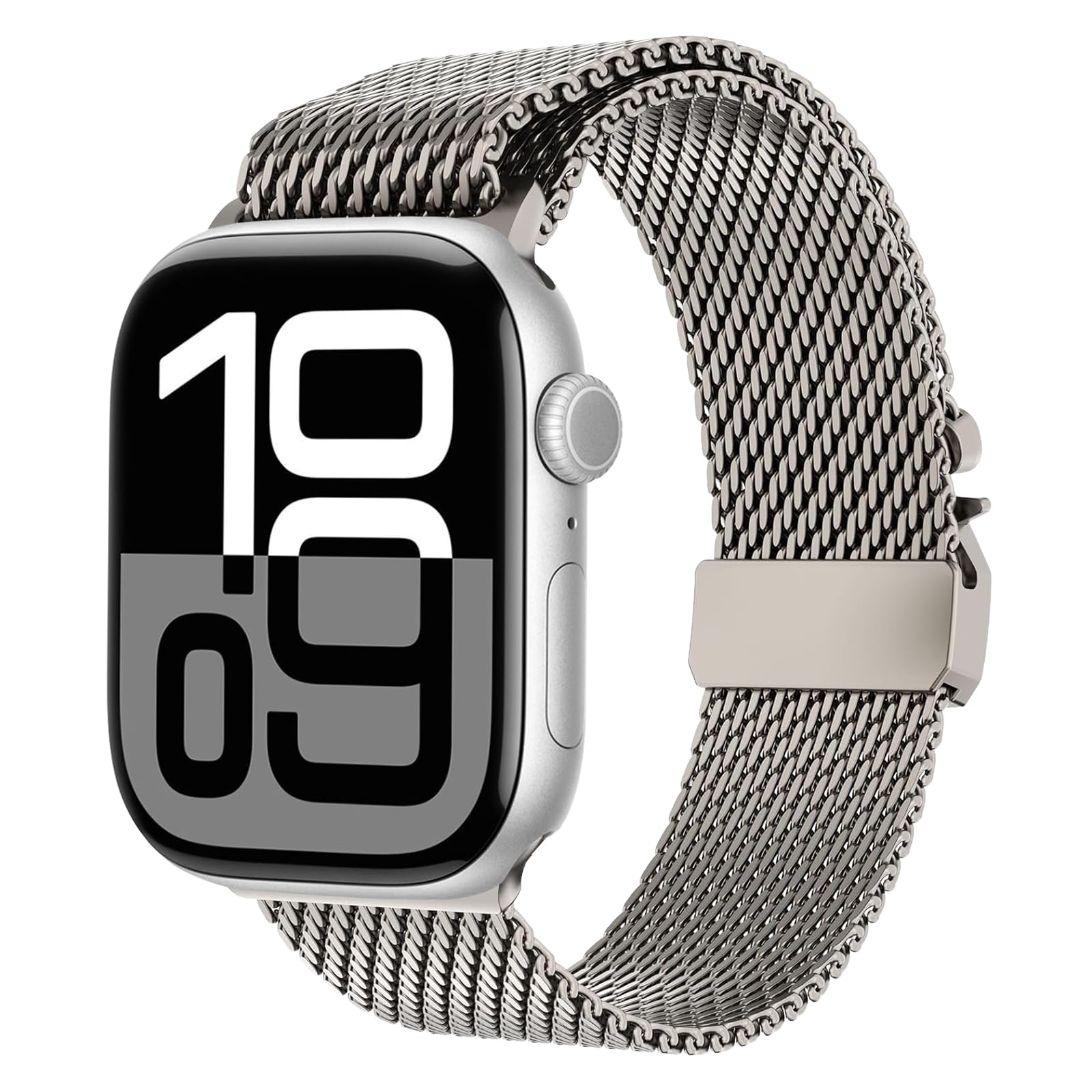 Cinturino per Apple Watch Ultra 3/2/1 49mm, Fibbia Stile Paracadute, Cinturini Milanese in Titanio per iWatch Series Series 11 10 9 8 7 6 5 4 Ultra SE 3 2 1, 49mm/46mm/45mm/44mm/42mm(Series 3/2/1)