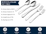 40 Pieces Silverware Set Service for 8, Yoehka Stainless Steel Flatware Cutlery Set for Home and Restaurant, Durable Mirror Polished Eating Tableware Set Include Knife Fork Spoon, Dishwasher Safe