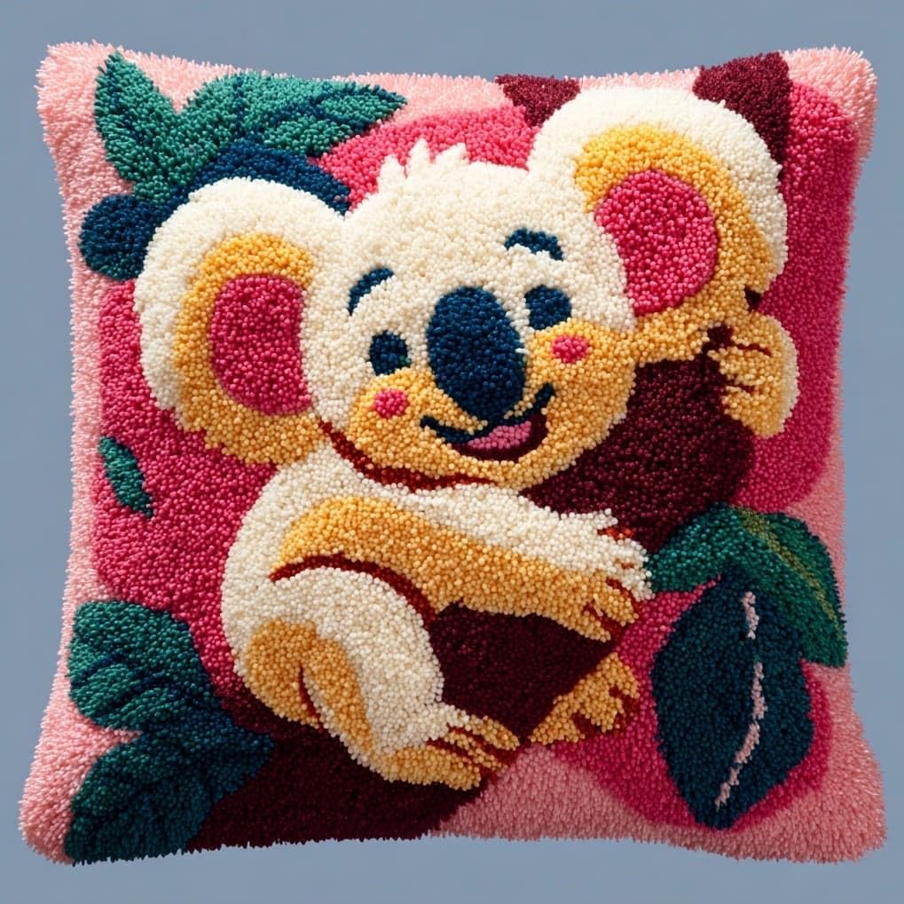 AxiangziK DIY Latch Hook Cushion Kit for Adults,Cute Koalas