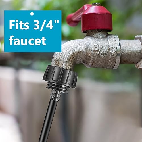 Miniatura 6 de Paquete de 5 adaptadores de manguera de riego por goteo, adaptador de manguera de riego por goteo, conector de grifo con arandelas para sistema de