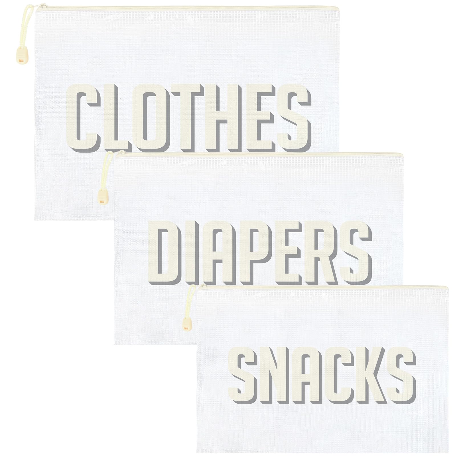 3pcs Hospital Bag Organizing Pouches for Labor and Delivery, Maternity Essentials Diaper Bag Organizer for Mom Travel - Beige/White
