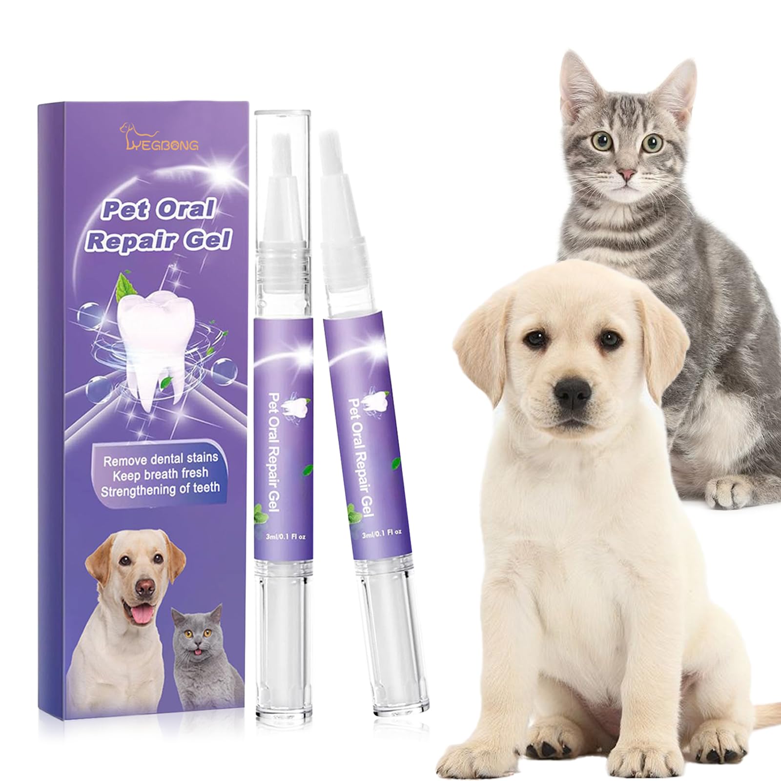 Pet Oral Repair Gel, Pet Oral Repair Gel for Dogs, Pet Toothbrush Pen Cleaner Teeth & Fresher Breath, Pet Oral Repair Gel Pen for Dogs and Cats Pet Teeth Repairing