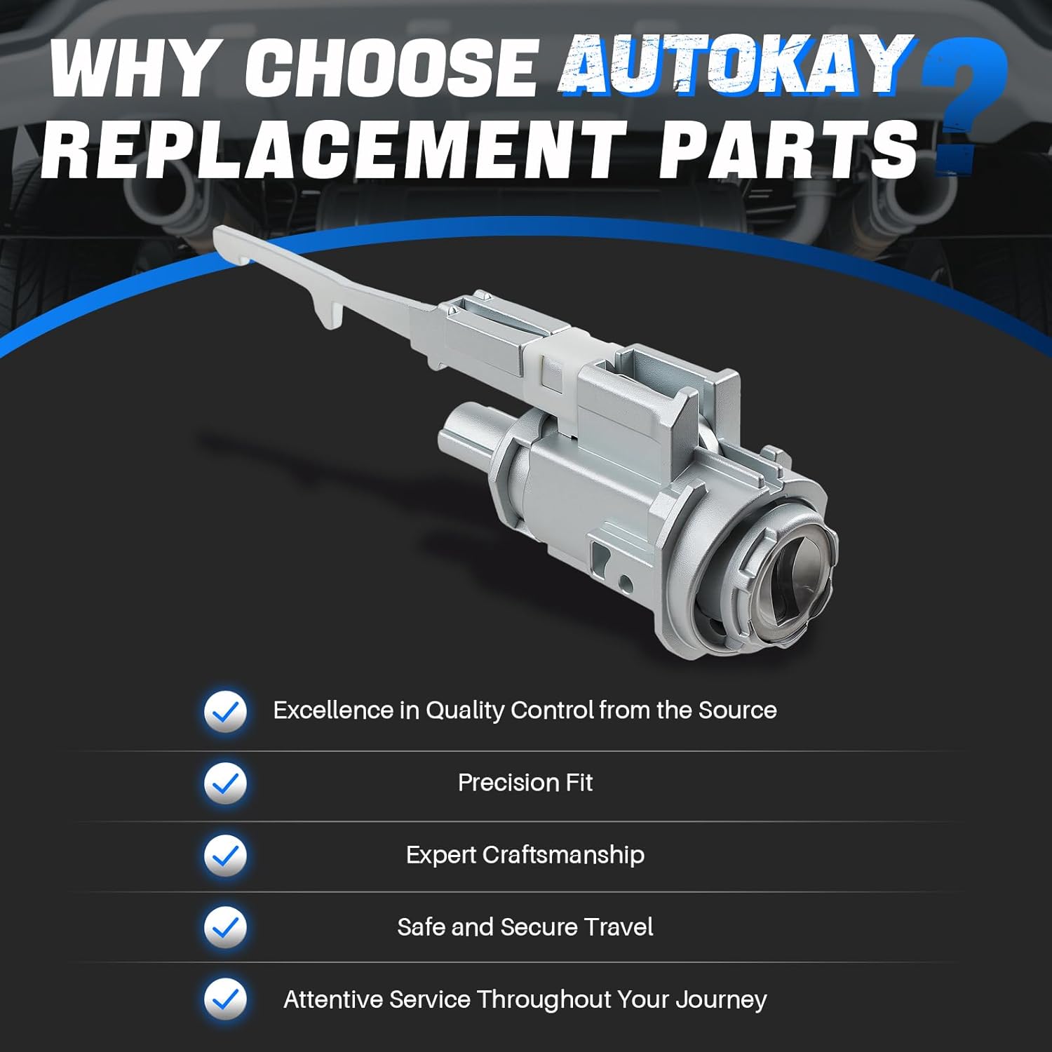 AUTOKAY Ignition Switch & Door Lock Cylinders with 2 Keys for Honda Civic 2003-2005