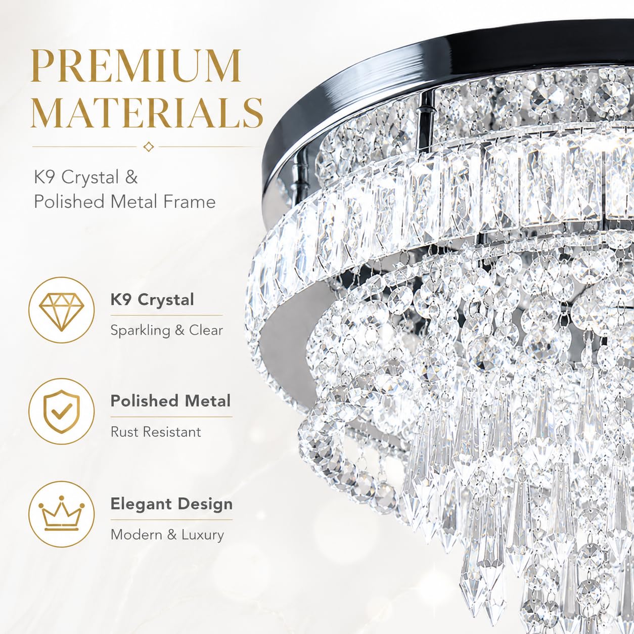 FRIXCHUR Lampadario di cristallo Plafoniera a LED Plafoniere da soggiorno Soffitto Camera da letto moderna Plafoniera a LED per corridoio Cucina Plafoniere Soffitti Lampadario (Bianca)