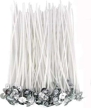 PXBBZDQ 4" Cotton Candle Wick 100 Piece Pre-Waxed Candle Wicks for Candle Making,Thin Lx Wicks