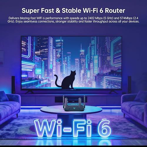 Miniatura 4 de AX3000 WiFi 6 Router | Router inalámbrico Gigabit de doble banda para el hogar, negocios y juegos | Compatible con EasyMesh | Soporte OFDMA MU-MIMO