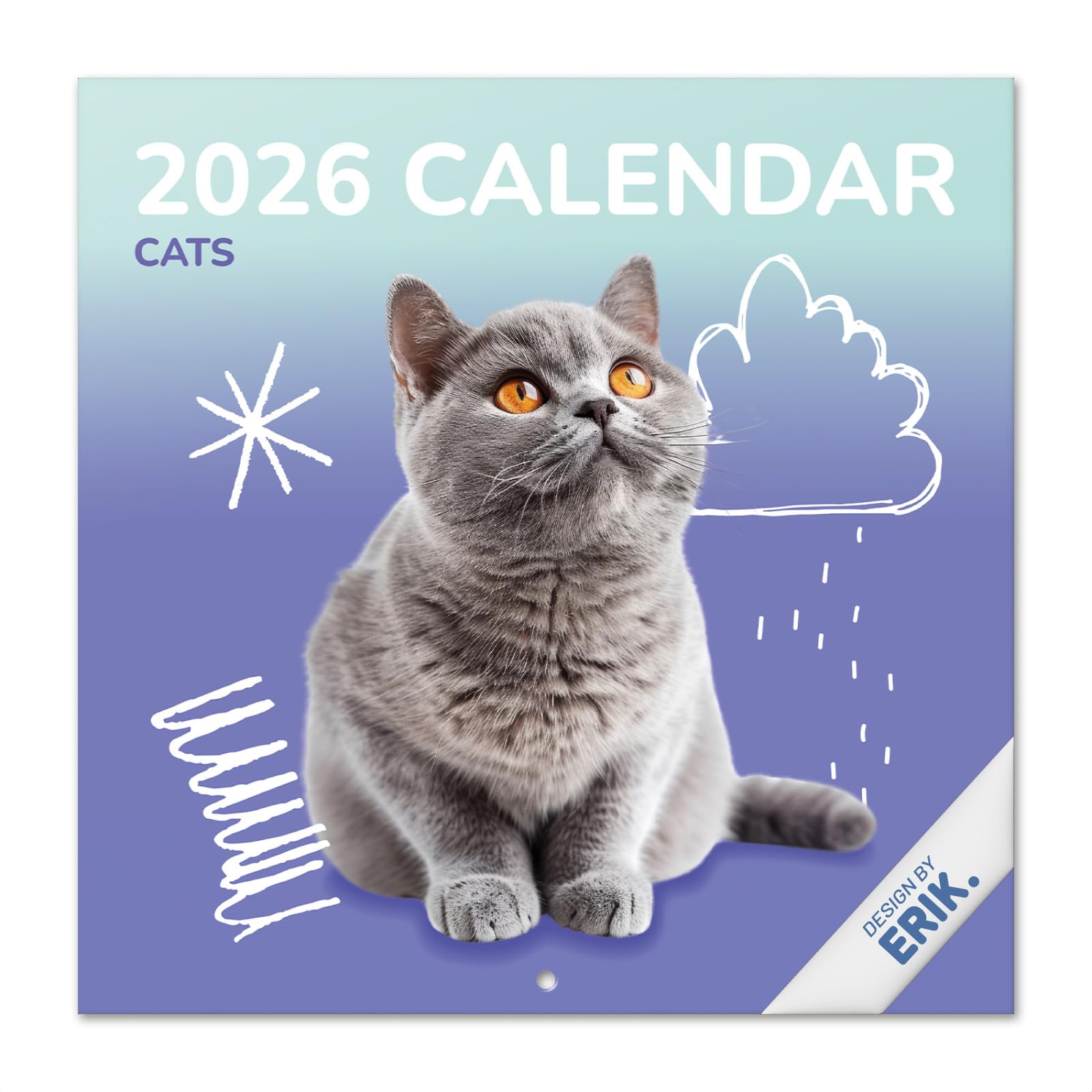 Grupo Erik Wall Calendar 2026 - Cat Calendar 2026 | Square 30 x 30 cm - 12 x 12 inches Wall Planner, Family Planner Month To View | Gifts For Cat Lovers, Gifts For Friends