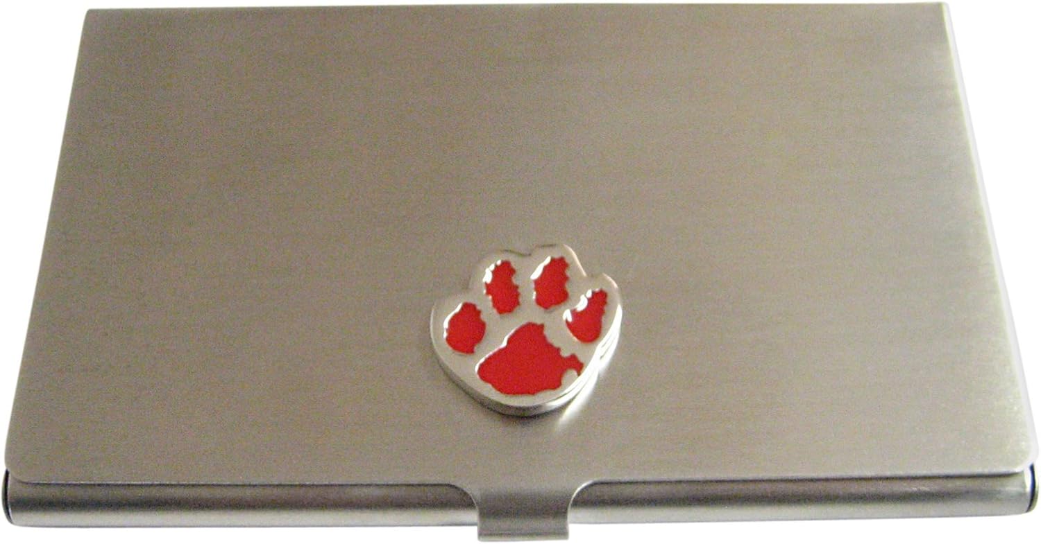 Kiola Designs Red Animal Paw Business Card Holder