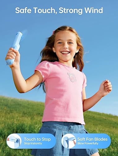 Miniatura 7 de JISULIFE Ventilador de mano con batería de 4500 mAh Powerbank, tiempo de ejecución máximo de 37 horas, ventilador personal plegable alimentado por