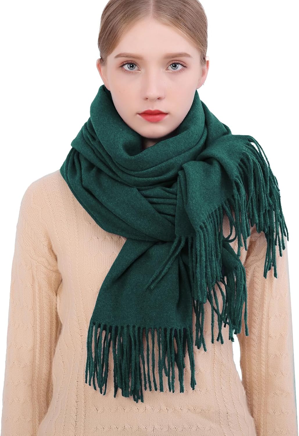 RIIQIICHY Winter Scarfs for Women Pashmina Shawls Wraps for Evening Dresses Large Warm Soft Scarves - Image 7