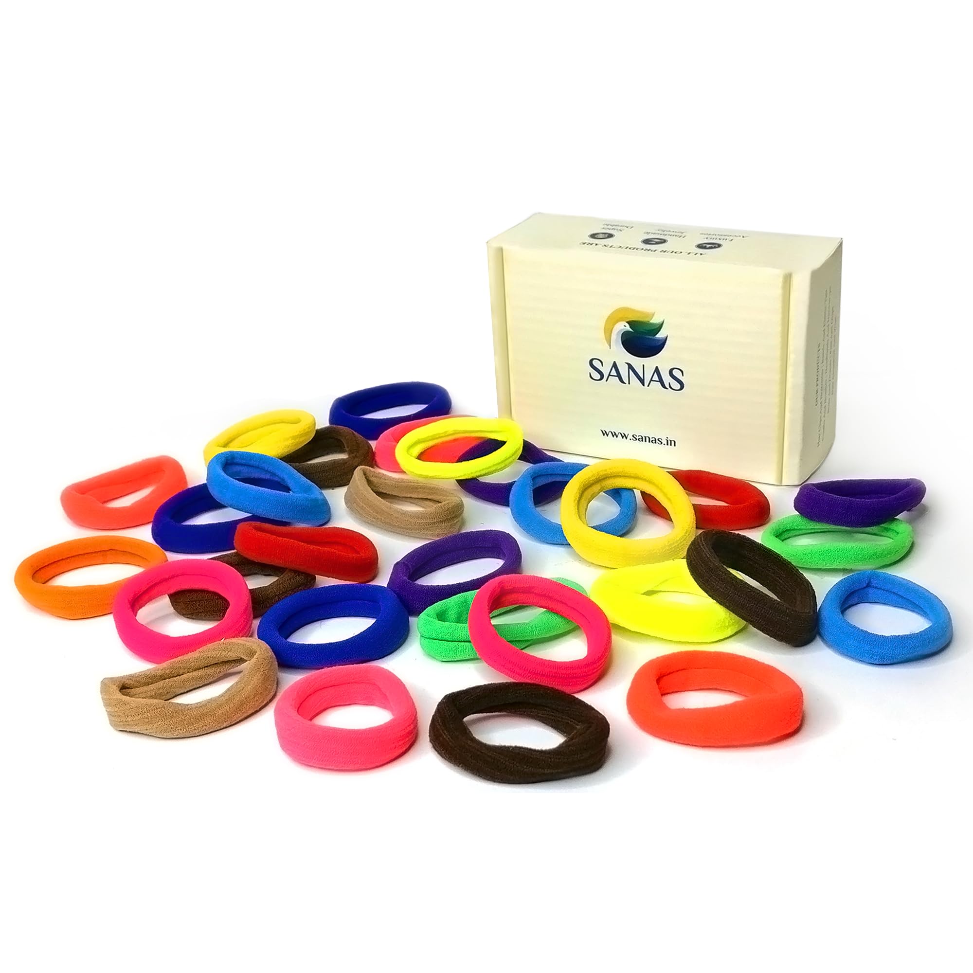 Sanas 30 Pcs Hair Rubber Bands For Women Elastic Hair Bands Textured Rubber Bands - 30 Pieces (Multicolour) (B0BGXW953M) Amazon Price History, Amazon Price Tracker