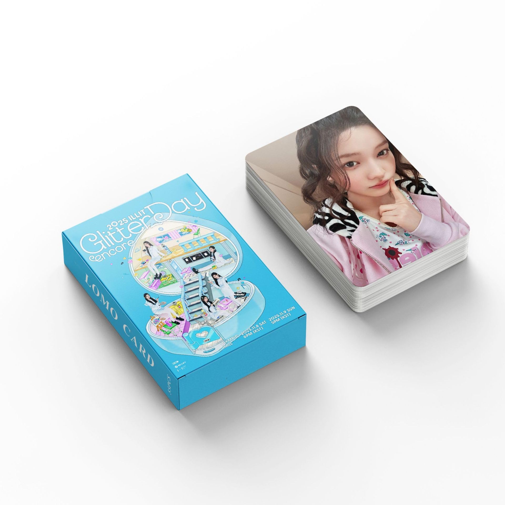 55pcs Kpop ILLIT 2025 Glitter Day Cards ILLIT Mini Cards 2025