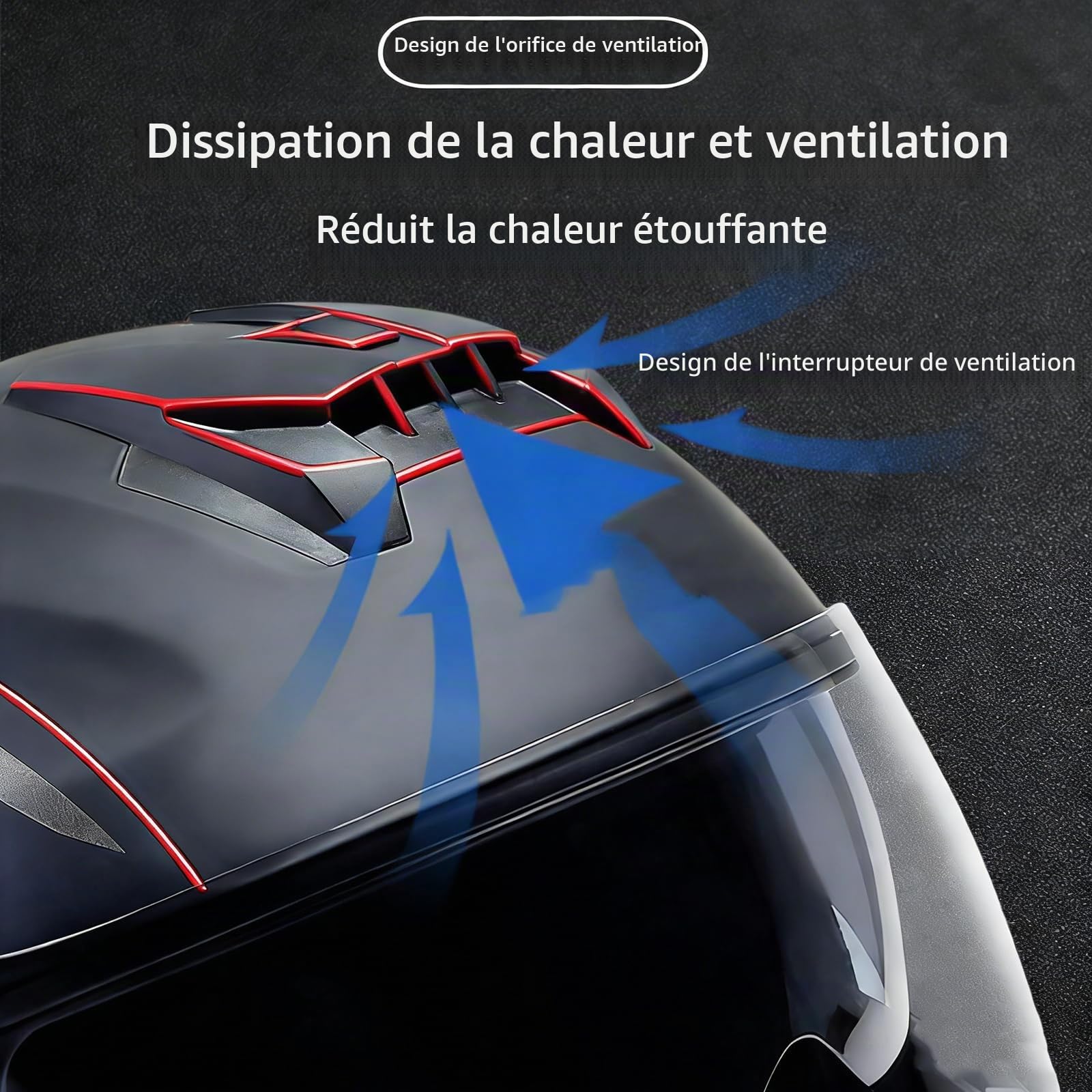 Modulable Casque ECE Homologué Flip-Up Bluetooth Moto IntéGré Casque avec Double Visière Casque Moto Intégral Casque Scooter Moto Anti-BuéE Double Miroir Homme Femme Anti-Collision Casque