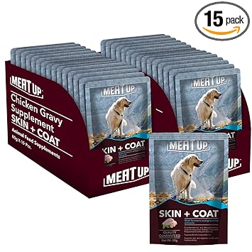 Meat Up Chicken Gravy Supplement, Skin+Coat- 80g, Pack of 15 ( Buy 1 Get 1 Free)