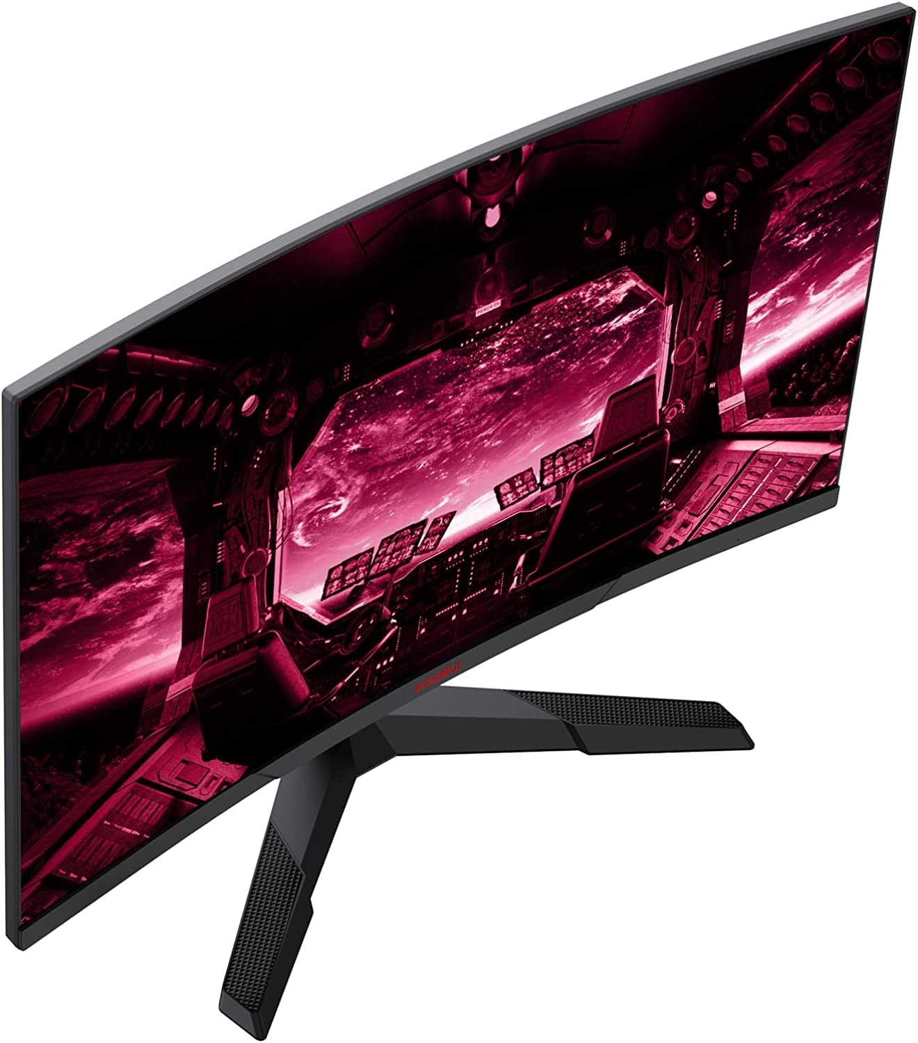 KOORUI Monitor gamingowy, 27”, zakrzywiona powierzchnia ekranu 1800R o rozdzielczości 2560 x 1440 (QHD), 144 Hz, 1 ms, DCI-P3 85%, ultracienka przysłona, regulowane nachylenie, obsługuje HDMI/DP