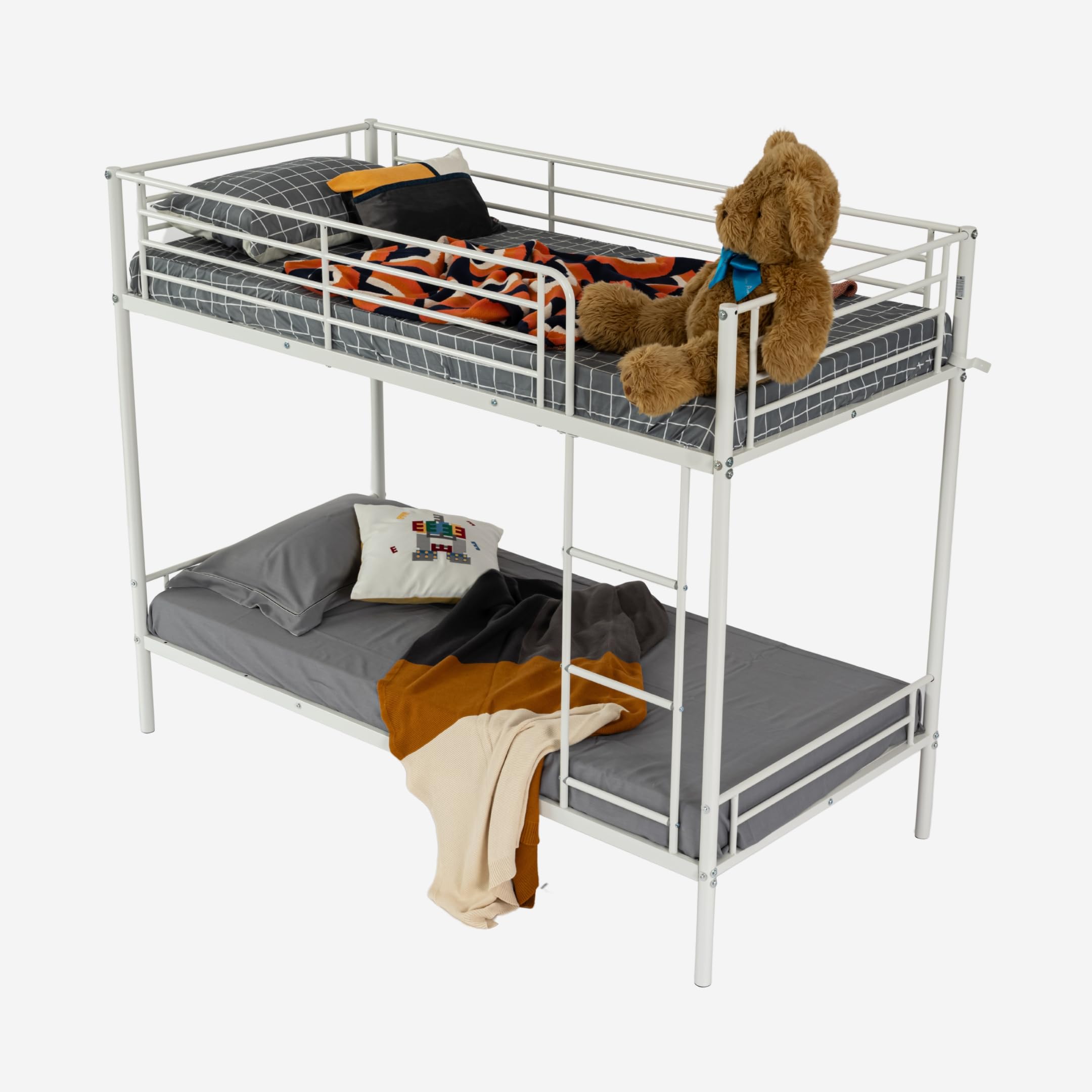 Letto A Castello 90x190 Con Divano - Stile Industriale, Metallo, Per Camera Bambini/Adulti - Foto 3