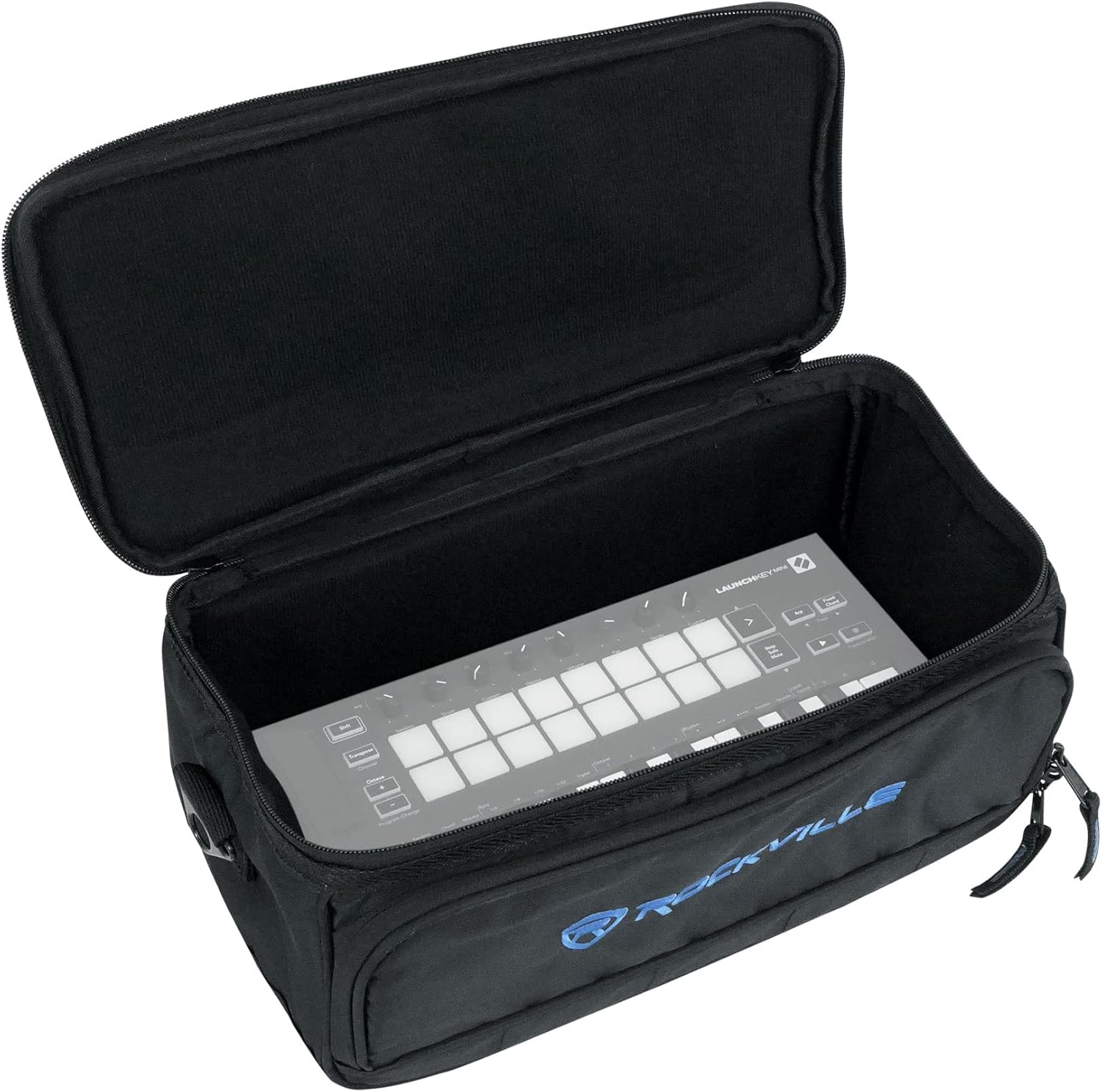 Rockville MB147 DJ Gear Mixer Gig Bag Case 14x7x6.5 Inches + 13" Laptop Pocket, Dual Foam Padding, Rugged Nylon, for DJs and Musicians
