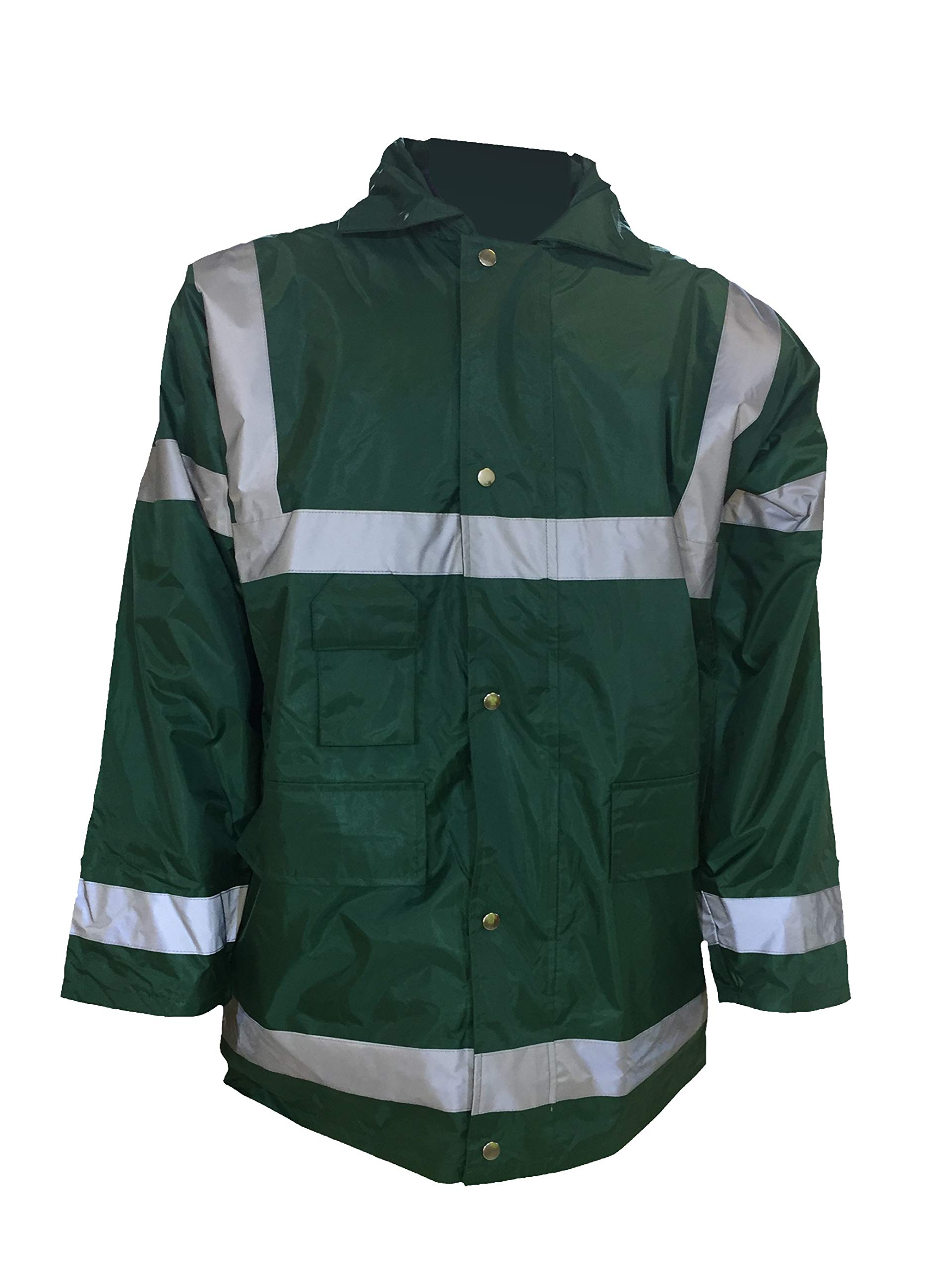 Bottle Green Hi Vis Parka Jacket Reflective Two Tone, Waterproof, 2 Waist Pockets, High Visibility, By Brook Hi Vis,