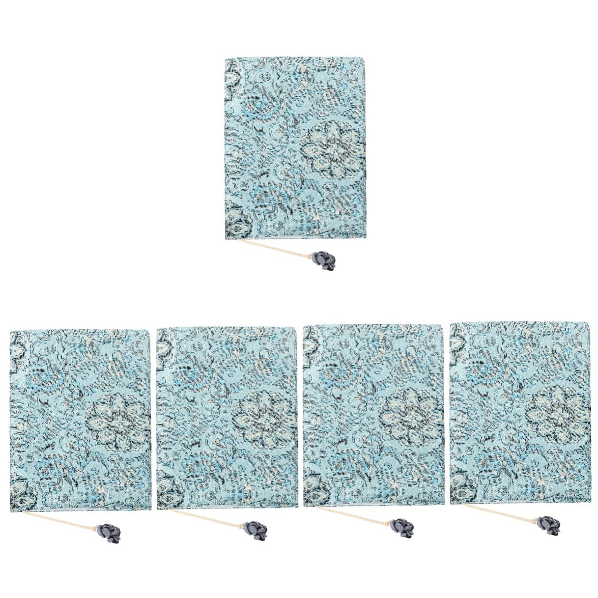 Angoily 5 Pièces Couverture de Cahier Tissu Réglable Protège Résistant Aux Rayures et Déchirures Décorative pour École et Bureau