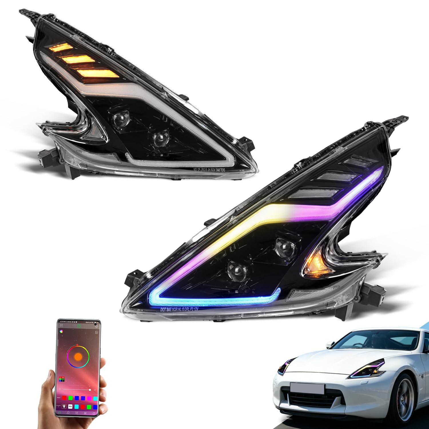 Amazon | Archaic 日産 フェアレディZ 6代目 Z34型 370Z ヘッドライト