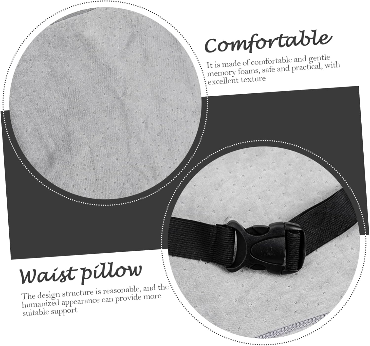 Cabilock Car Mounted Memory Foam Lumbar Support Pillow Ergonomic Back Cushion for Car and Office Use Relieve Lower Back Pain with Comfortable Support Drivers and Office Workers Gray