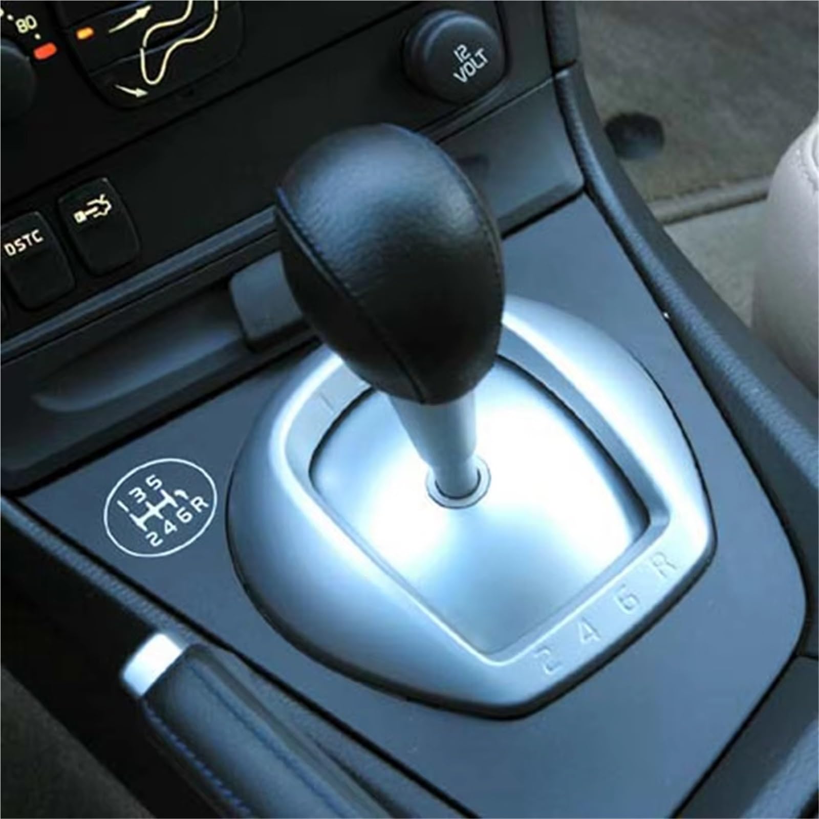 Ręczna gałka zmiany biegów do Volvo S60 V70 S60R V70R, skóra PU.