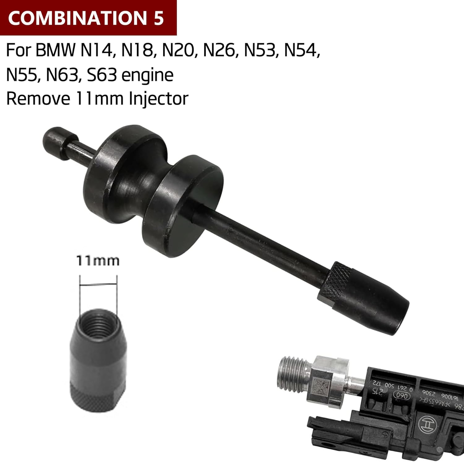 Master Fuel Injector Nozzle Puller Extractor Removal Tool for BMW N20 N26 N55 N63 S63 N43 N53 N54 N14 N18 N47 N57 Also for BENZ M271,M133, M152, M157, M270, M274, M276 and M278 Engines