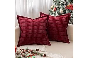 MIULEE Burgundy Corduroy Christmas Throw Pillows