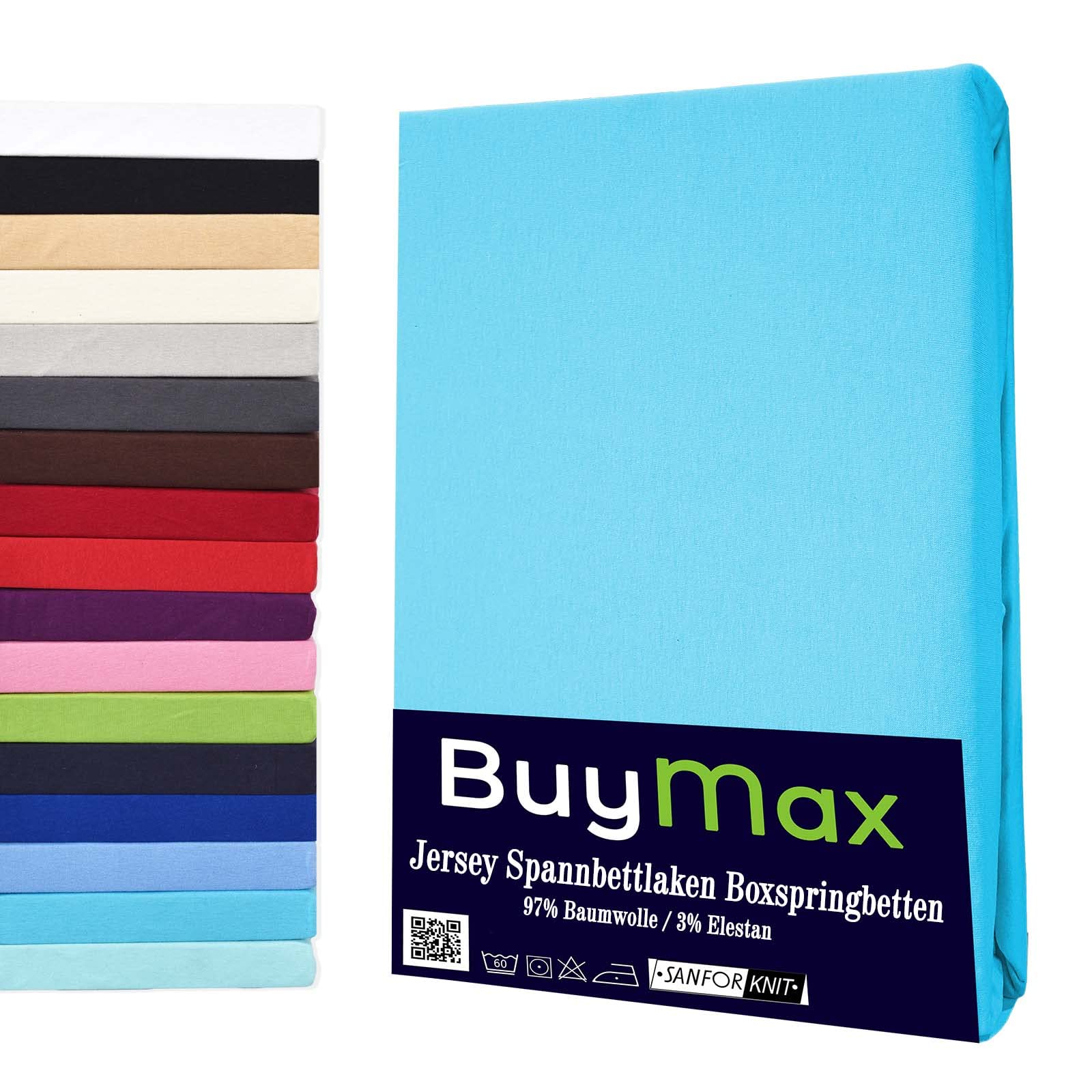 Buymax® Spannbettlaken 60x120 70x140 80x200 90x200 100x200 120x200 140x200 160x200 180x200 200x200 Baumwolle Bettlaken Jersey