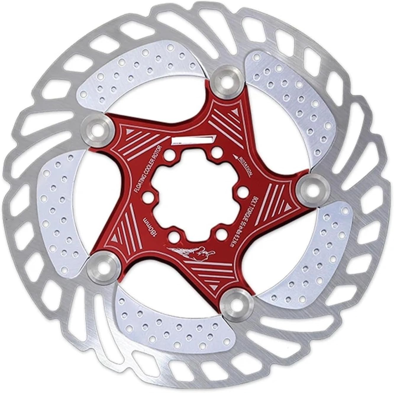 Compatible for IIIPRO 6 Nail Floating Bicycle Brake Rotor, 140/160/180/203mm Cooling Disc for Road & Mountain Bike(203mm Black)