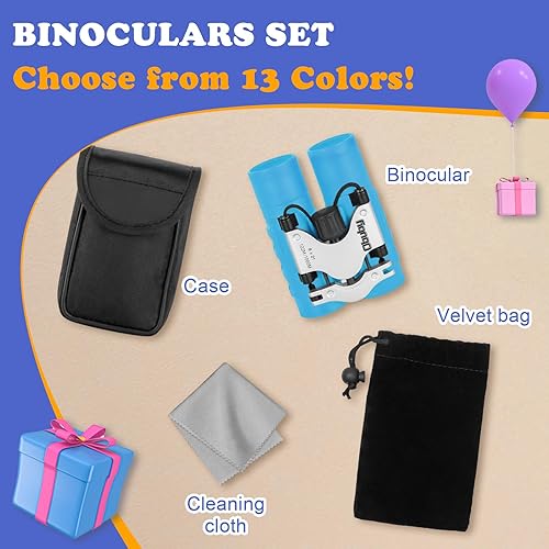 Vista 14 de Binoculares para niños. Los mejores regalos para los niños de 3 a 12 años. Binoculares de juguete para Niños Niñas, Óptica de 8x21 real de alta