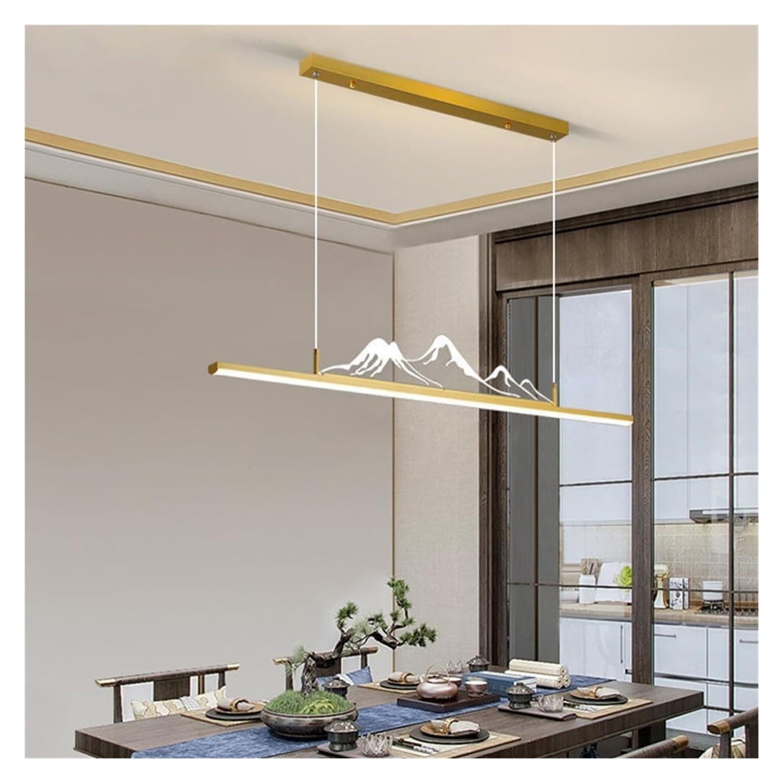 Suspension LED linéaire réglable pour îlot de cuisine moderne