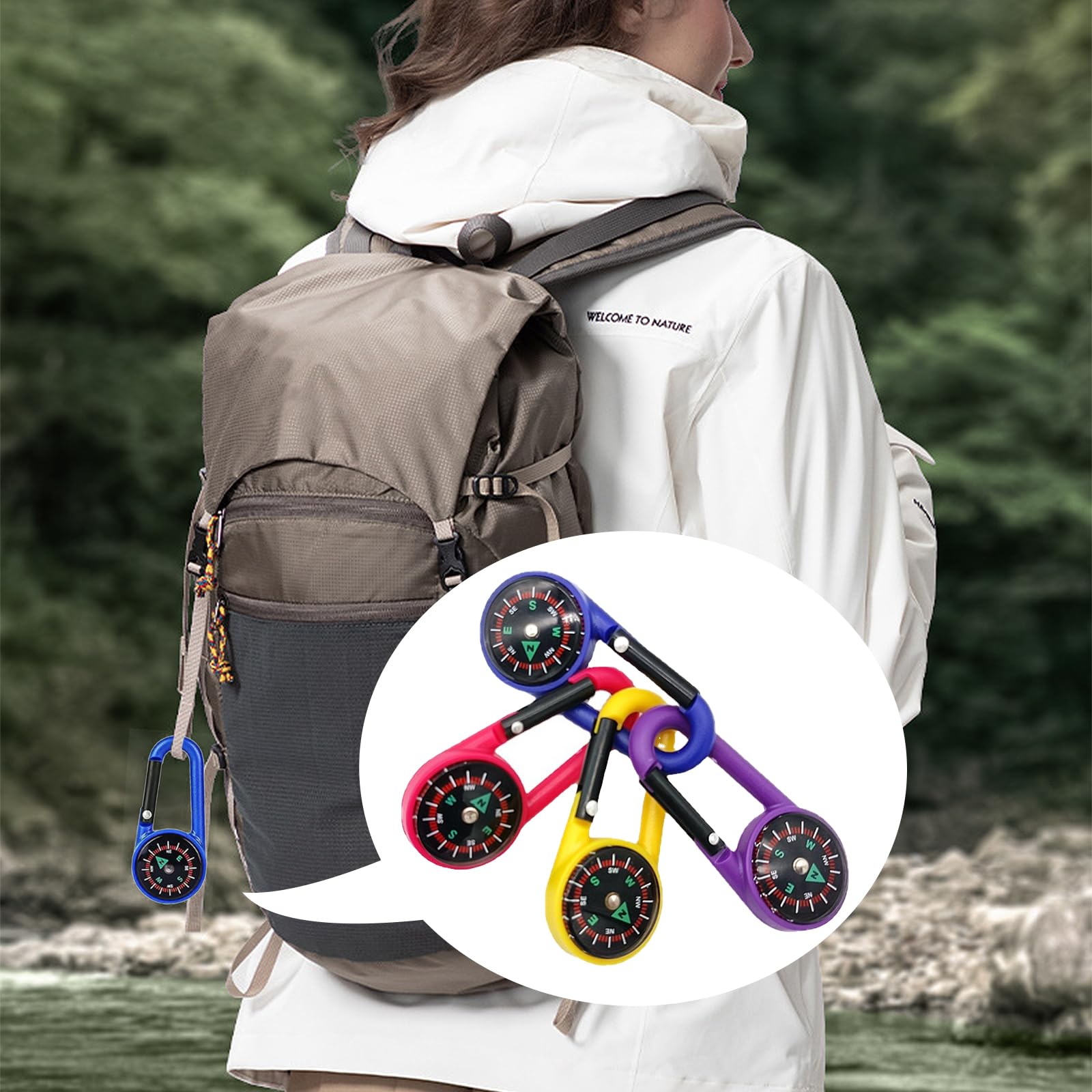 10 Stück Kompass Schlüsselanhänger Mit Karabiner - Buntes Set Für Outdoor Abenteuer