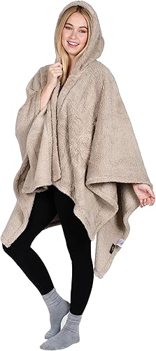 Miniatura 6 de Catalonia Capa tipo poncho para mujer, capa de sherpa, manta con capucha cómoda, idea de regalo para mamá y niñas adolescentes