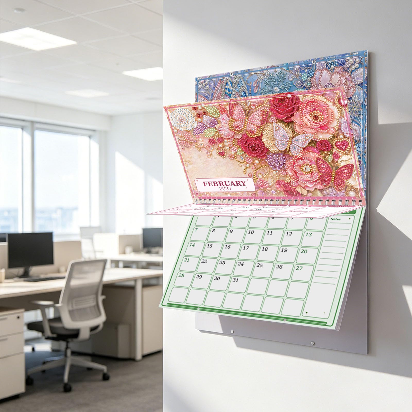 Calendrier Murale 2027 Fleur Diamant Calendrier Déco Murale