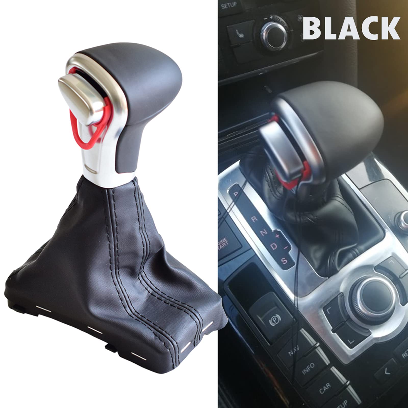 Kit Pomo Y Fuelle De Palanca De Cambios Para Audi A3 2000-2003 – 5 Velocidades, Negro, Con Detalles Cromados