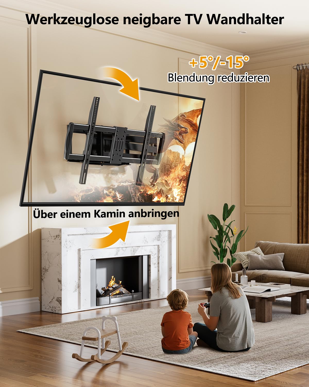TV Wandhalterung mit 1090mm Langem Arm für 42-110 Zoll Fernseher bis 80kg WHYFONE Heavy Duty XXL Fernsehhalterung Wand Schwenkbar 180° Drehbare Ausfahren Wandhalterung Fernseher Max. VESA 900x600mm