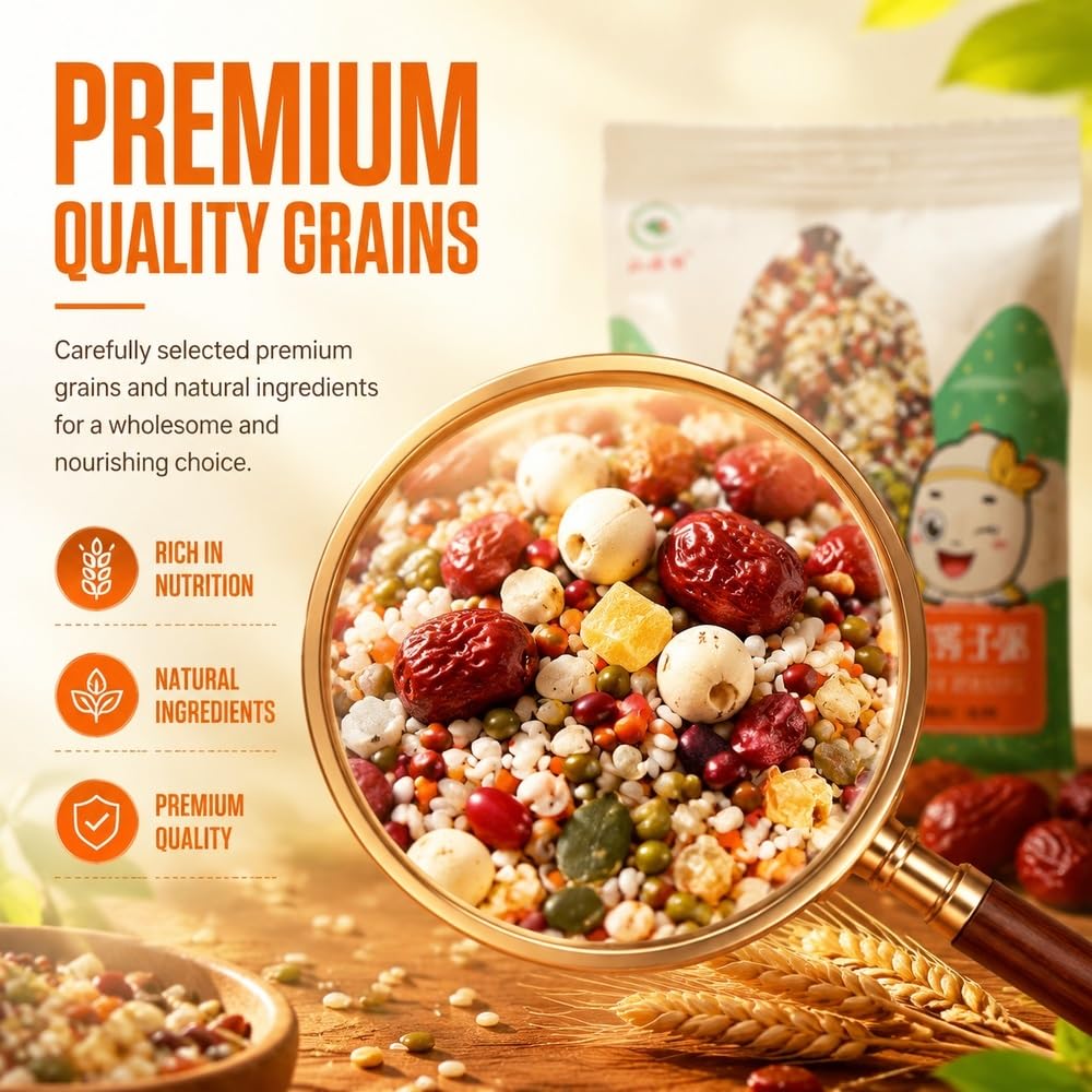 7 confezioni di mix di congee multicereali, 120 g for busta di porridge di cereali integrali assortiti for la colazione