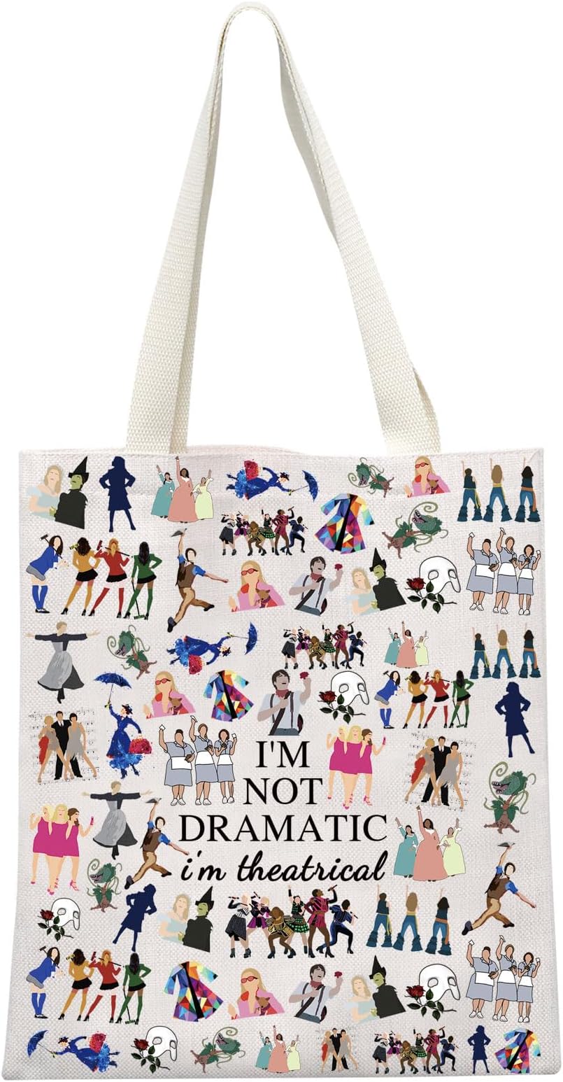 Broadway Musical Gift Makeup Bag Theatre Bag I'm Not Dramatic I'm Theatrical Musical Theatre Gift West End Broadway Zipper Pouch (I'm Theatrical Tote EU)