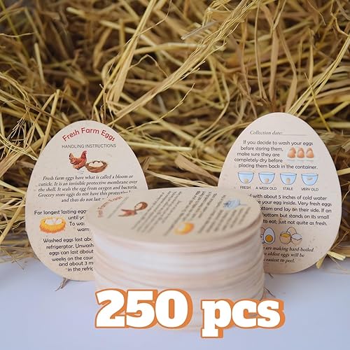 Miniatura 4 de 250 tarjetas de instrucciones de manejo de huevos frescos de granja de alta calidad  2.7 x 3.5 pulgadas  Sellos de huevos para el cuidado de los