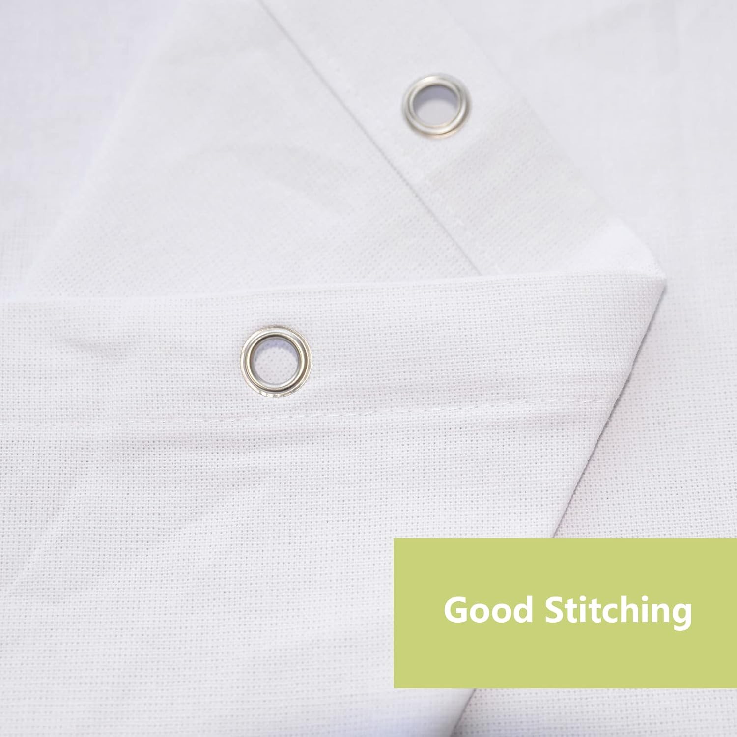 YISURE 100% Cotton Shower Curtains White, Luxury Fabric Curtain for Bathroom or Hotel, 72x72