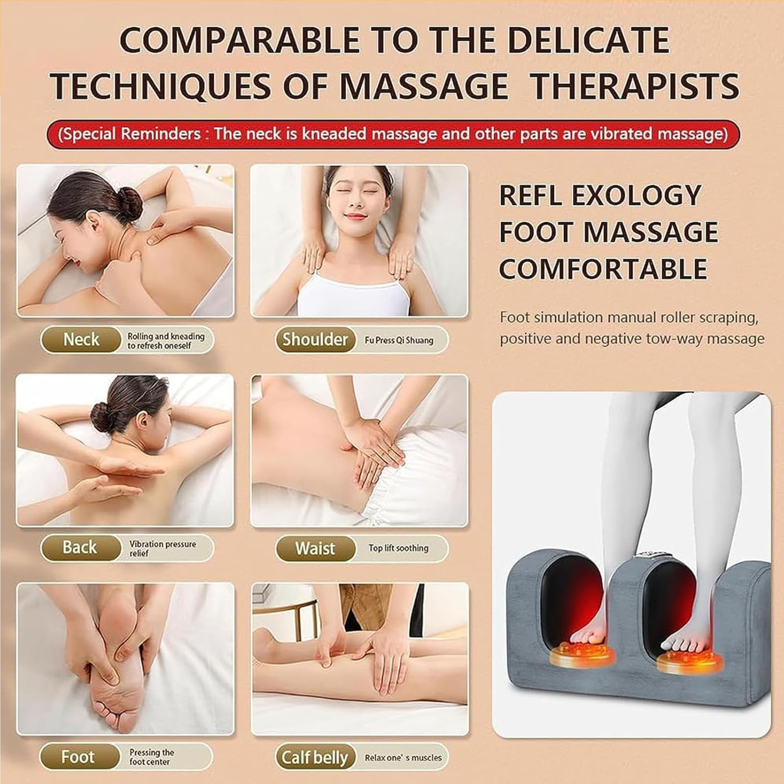 Genérico Colchoneta de Masaje para Cuerpo Completo–Masaje Shiatsu Desmontable,Almohadilla De Masaje De Vibración De 10 Motores,para El Cuello Relajación De La Espalda,Cintura,Piernas Y Músculos