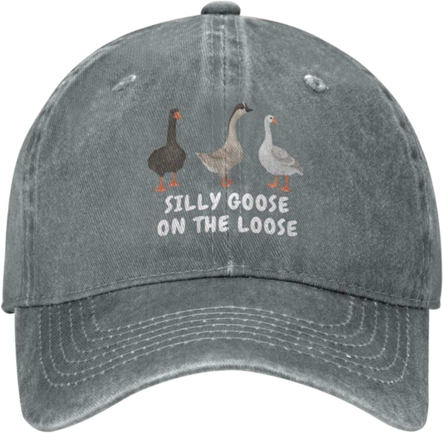 Lsjuee Hat Silly Goose On The Loose Hat Men Baseball Hats Funny Cap Gray