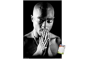 Trends International Tupac-Praying Mount Wall Poster, 22.375" x 34", Poster & Mount Bundle