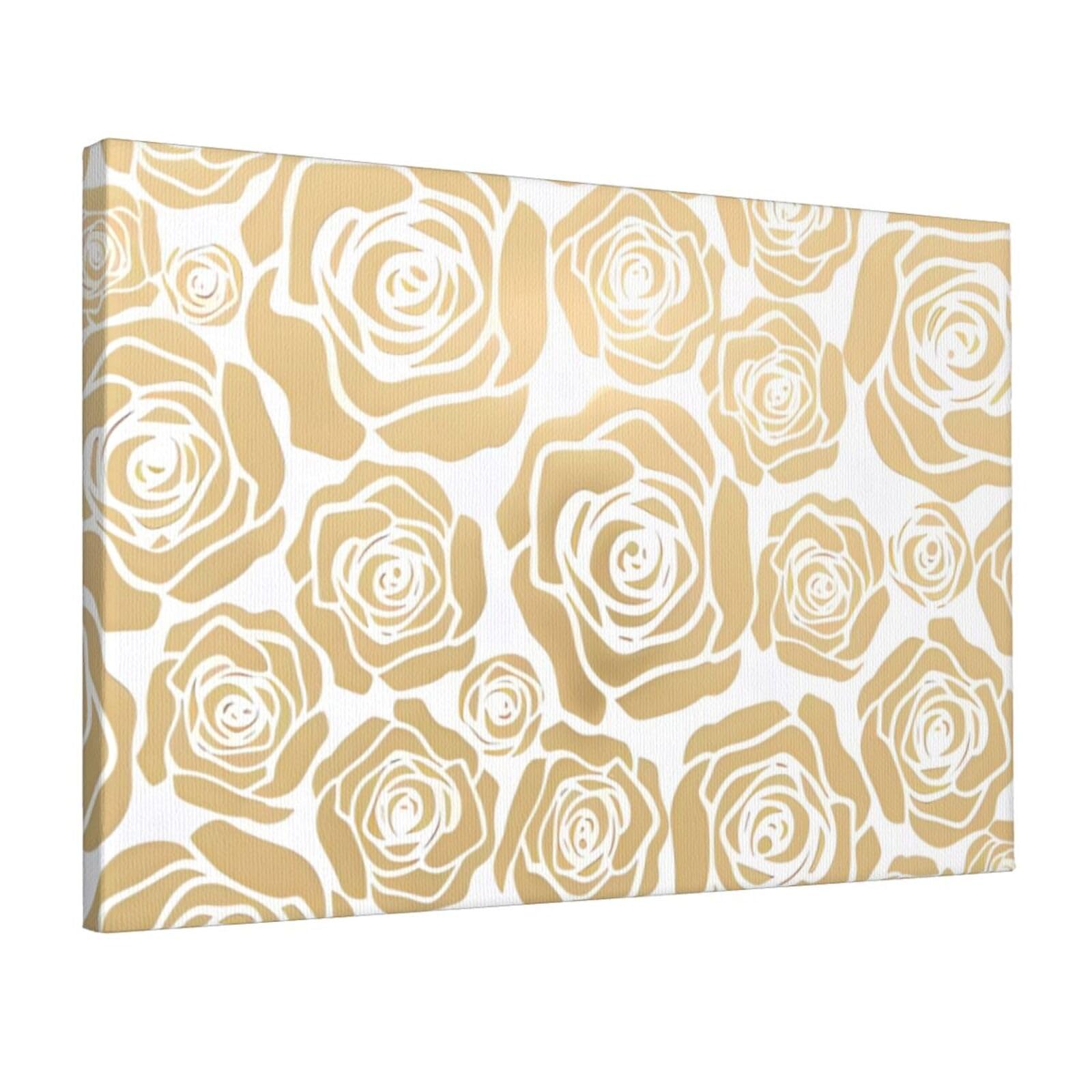 Toile murale fleurs dorées impression moderne de haute précision - 8