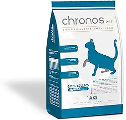 Ração Chronos Pet Gatos Super Premium Adultos Castrados Sabor Frango 1,5kg Chronos Raça Adulto, Sabor Frango