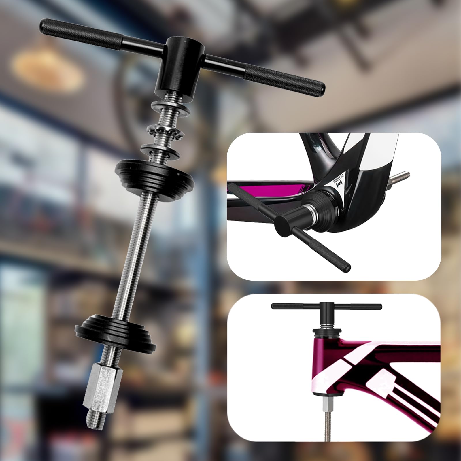Kit Pressa Per Cuscinetti Bicicletta – Attrezzo Per Serie Sterzo E Movimento Centrale, Con Chiave Inclusa