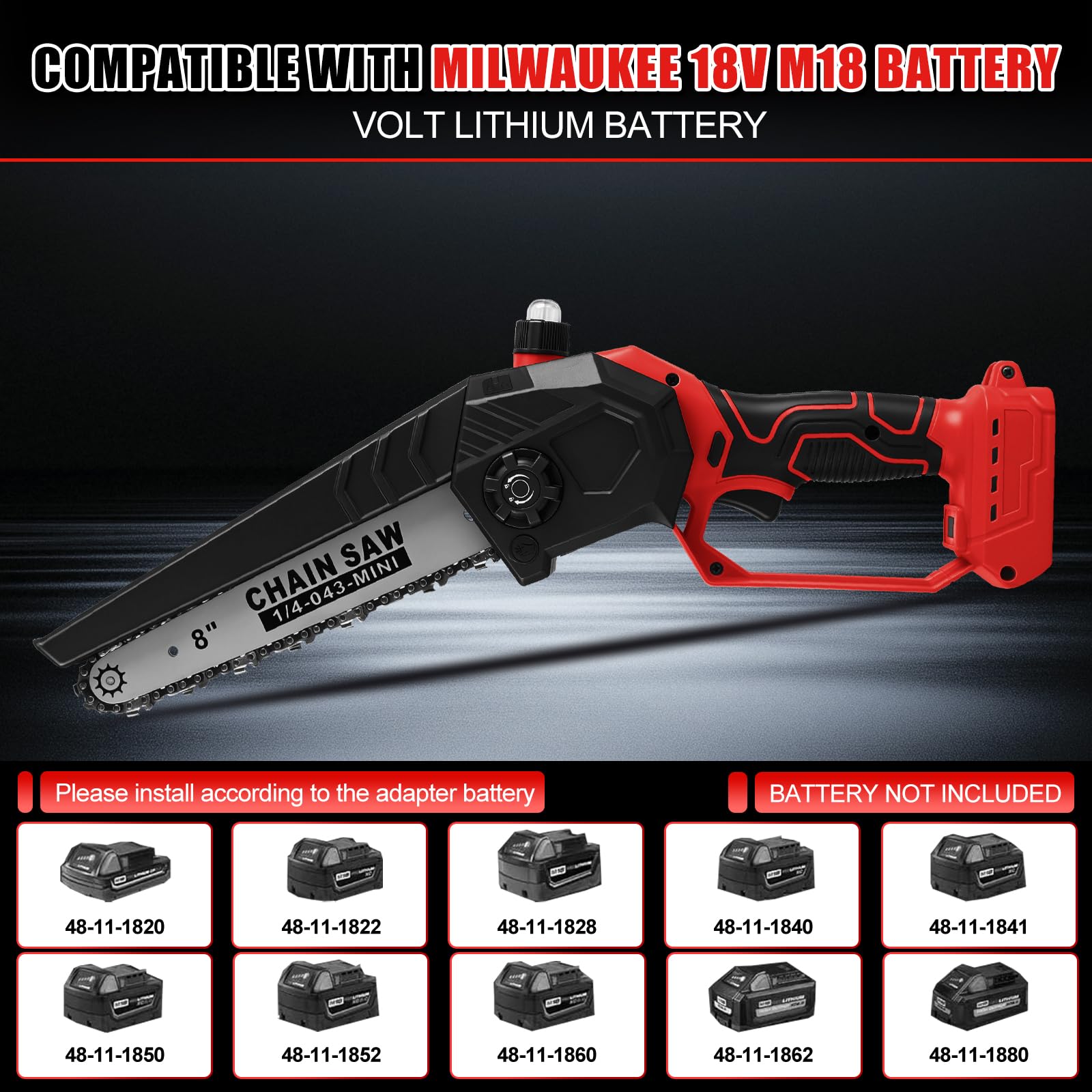 Mini tronçonneuse électrique sans fil 8" pour Milwaukee 18V (sans batterie)