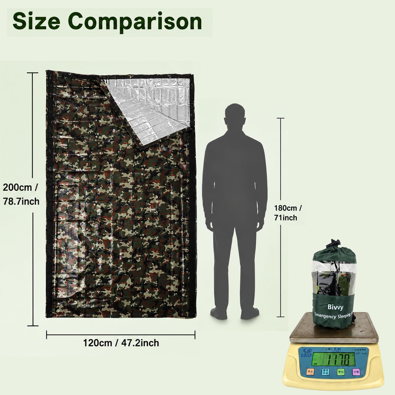 Camouflage Survival Blanket - Emergency Sleeping Bag -4