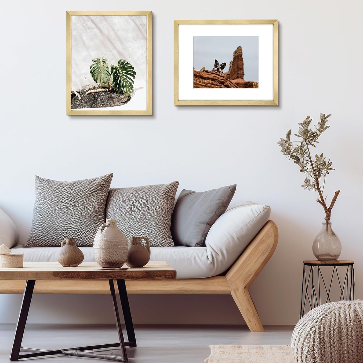 Golden State Art, 16x20 Picture Frame Set of 6 - Matted to 11x14 Photo - Engineered Wood Gallery Frame Set with Plastic Cover - Wall Mounting (Gold, 6 Pack)